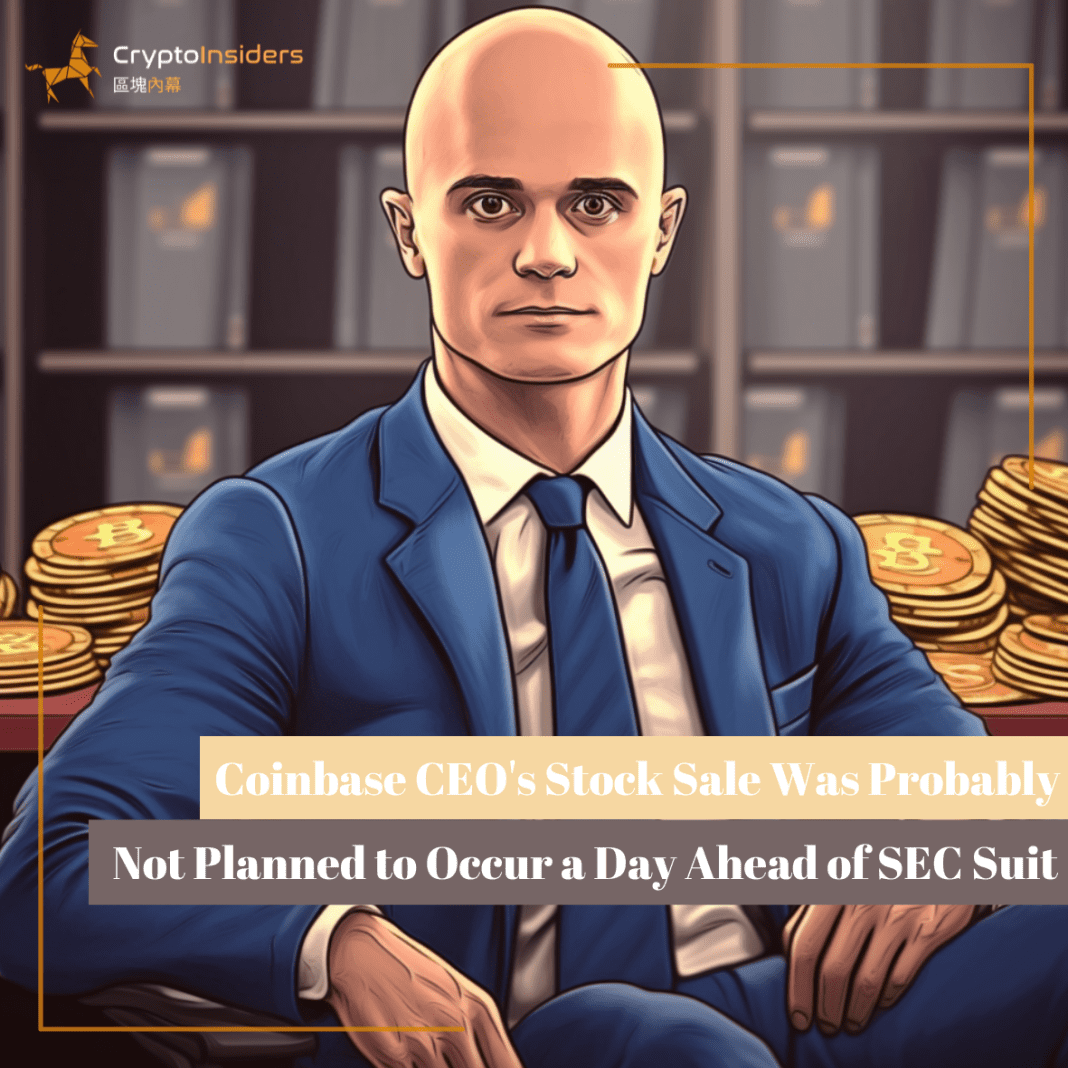 Coinbase-CEOs-Stock-Sale-Was-Probably-Not-Planned-to-Occur-a-Day-Ahead-of-SEC-Suit-Crypto-Insiders-Hong-Kong-Blockchain-News
