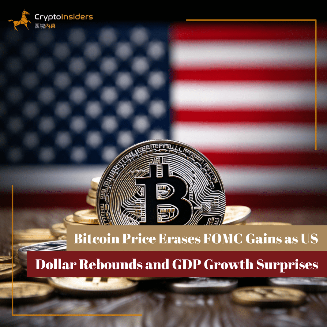 Bitcoin-Price-Erases-FOMC-Gains-as-US-Dollar-Rebounds-and-GDP-Growth-Surprises-Crypto-Insiders-Hong-Kong-Blockchain-News